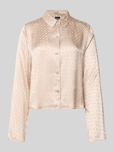 BOSS Relaxed fit pyjamatop van pure viscose, model 'B MONOGRAM' Beige - 1