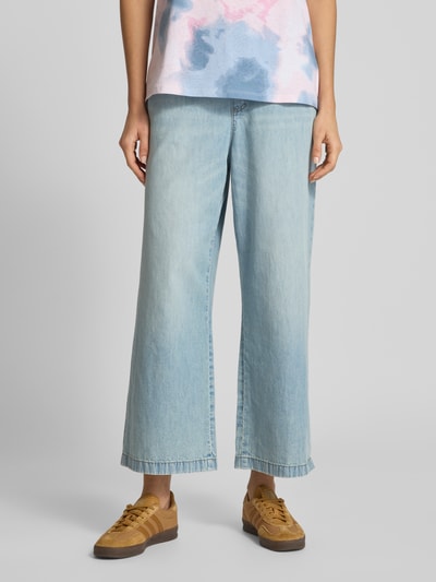 Jake*s Casual Loose Fit Jeans-Culotte mit elastischem Bund Hellblau Melange 4