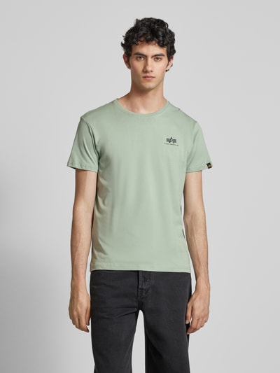 Alpha Industries T-shirt z nadrukiem z logo Limonkowy 4