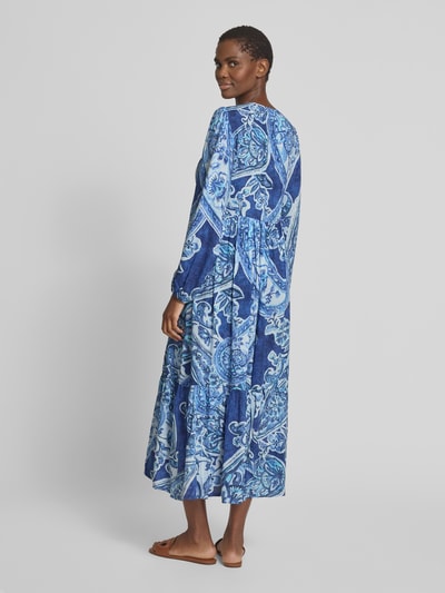 monari Midi-jurk met V-hals Blauw - 5