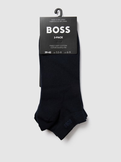 BOSS Sneakersokken met labelprint in een set van 2 paar Donkerblauw - 3