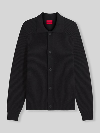 HUGO Regular Fit Strickjacke aus Woll-Mix Modell 'Sardeep' Black 2