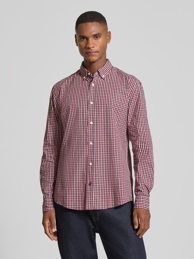 OLYMP Level Five Regular fit vrijetijdsoverhemd met button-downkraag Rood - 4