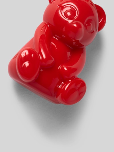 Produktfoto, brelok do kluczy z aplikacją w kształcie misia model 'HASHTAG BEAR' od Furla, czerwony połysk, damski akcesorium.