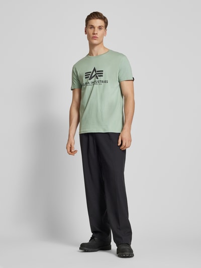 Alpha Industries T-shirt z czystej bawełny Limonkowy 1