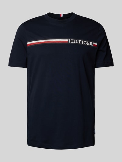 Tommy Hilfiger T-Shirt mit Label-Print Marine 2