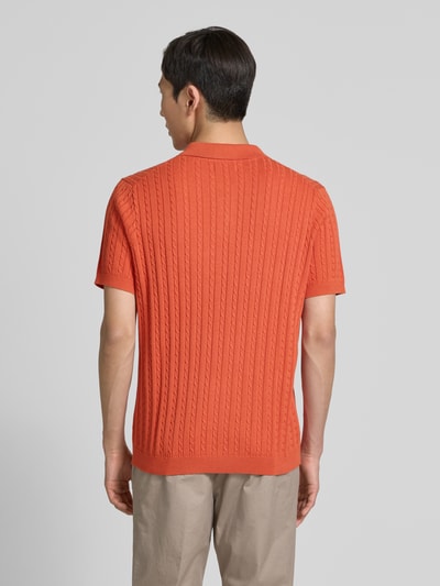 Christian Berg Men Poloshirt mit gerippten Abschlüssen Kupfer 5