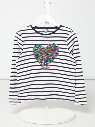 REVIEW KIDS GIRL Longsleeve mit Herz aus Wende-Pailletten Offwhite 1