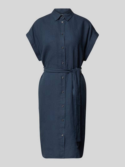 Marc O'Polo Relaxed fit linnen jurk met tailleriem Marineblauw - 2