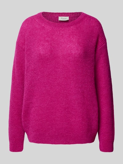 MAERZ Muenchen Gebreide pullover met extra brede schouders Fuchsia - 2