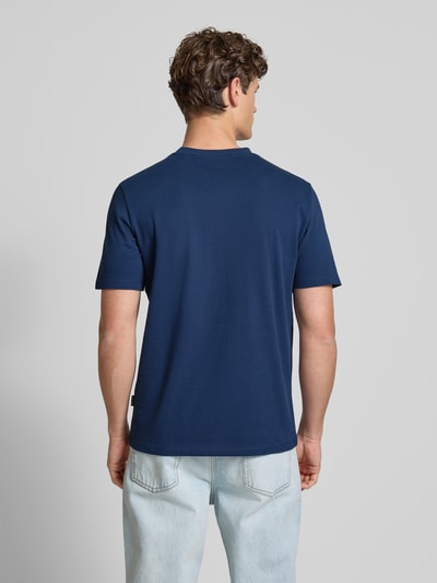 Blend T-Shirt mit Motiv- und Statement-Stitching Modell 'JOBBE' Marine 5