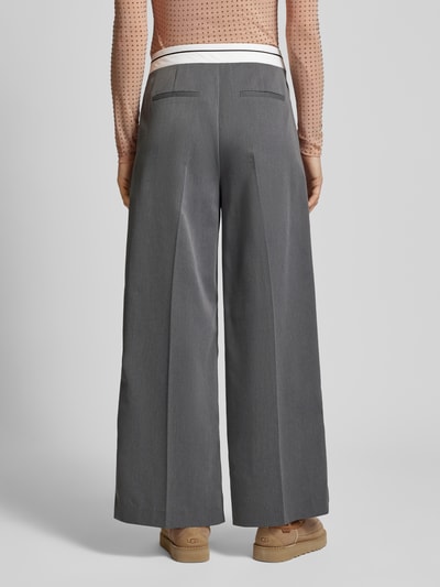 Jake*s Casual Wide leg stoffen broek met bandplooien Zwart - 5