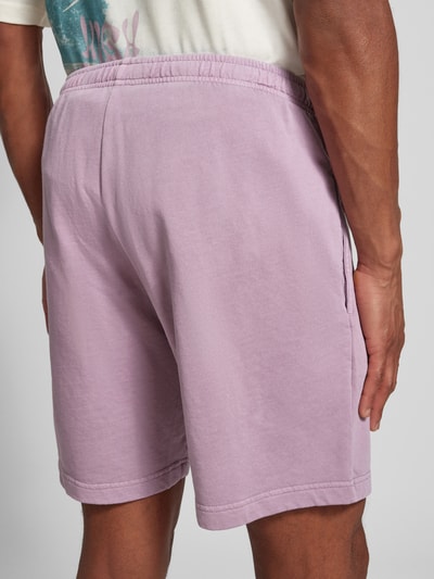 Mazine Regular fit sweatshorts met labeldetail Oudroze - 3