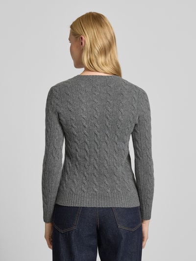 Polo Ralph Lauren Gebreide pullover van een mix van wol en kasjmier, model 'JULIANNA' Middengrijs gemêleerd - 5