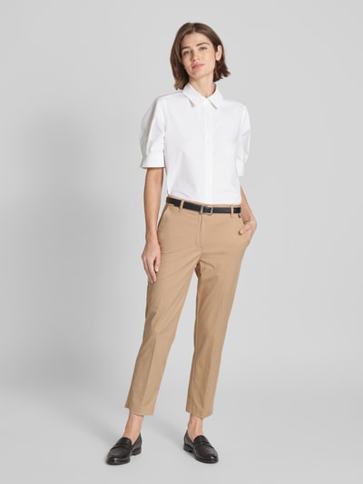 Marc Cain Regular fit stoffen broek met persplooien Taupe - 1