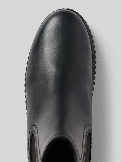 Productfoto, zwart rundleer met gladde textuur en afgeronde vormen, Chelseas uit echt rundleer model 'Bianca' van Marc O'Polo, Dames Chelseas