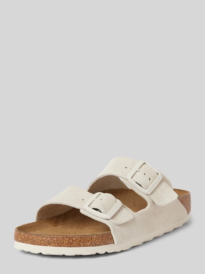Birkenstock Sandalen aus Leder mit Dornschließe Modell 'Arizona' Weiss 1