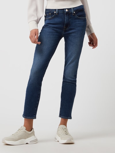 7 For All Mankind Skinny fit ankle cut jeans met modal, model 'Roxanne' Donkerblauw - 4