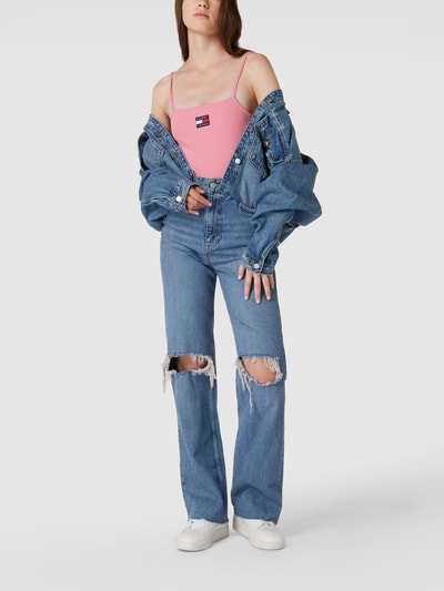 Tommy Jeans Body in riblook Felroze - 1