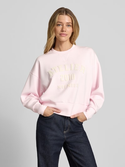 MOS MOSH Relaxed Fit Sweatshirt aus Viskose-Mix Modell 'Nima' Hellrosa Melange 4
