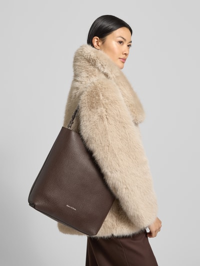 Marc O'Polo Shopper van echt runderleer, model 'BRINJA' Donkerbruin - 1