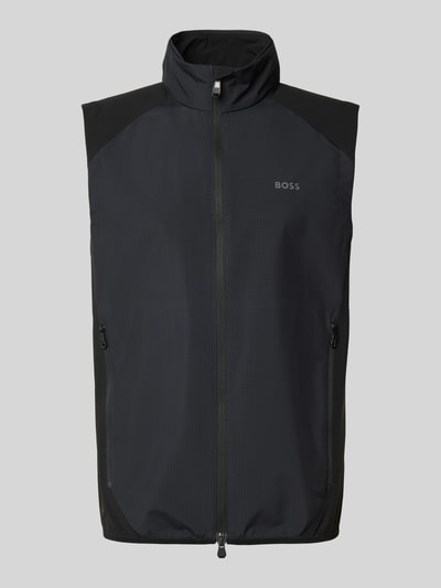 BOSS Green Gilet met labelprint, model 'Putt' Zwart - 2