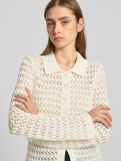 LeGer Strickjacke mit Umlegekragen Modell 'Thorina' Offwhite 3