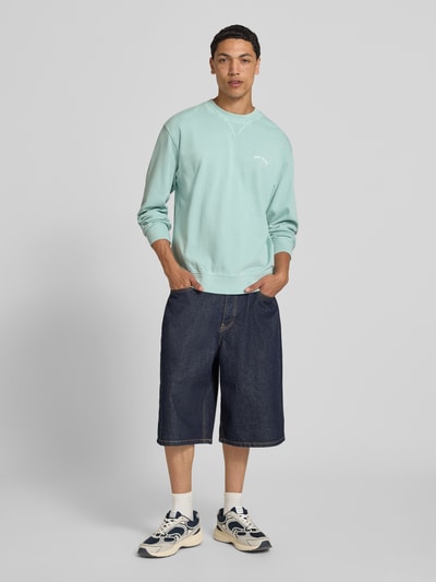 Pepe Jeans Regular Fit Sweatshirt aus reiner Baumwolle Modell 'JOHN CREW' Aqua 1
