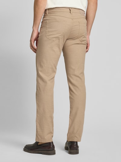 Christian Berg Men Tapered Fit Chino mit Strukturmuster Kitt Melange 5