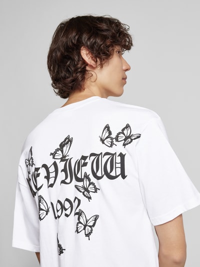 REVIEW Oversized T-Shirt mit Label-Print Weiss 3