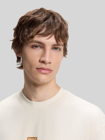HUGO Blue T-shirty oversized z czystej bawełny model 'Nalono' Złamany biały 3
