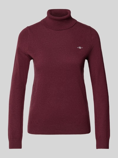 GANT Golf o kroju regular fit z mieszanki wełny model ‘Extrafine’ Bordowy 2