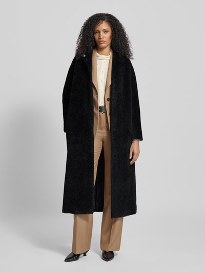 Max Mara Studio Płaszcz wełniany z mieszanki wełny z alpaki model ‘FERITO’ Czarny 1