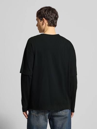 Hugo Blue Relaxed Fit Langarmshirt aus reiner Baumwolle Modell 'NENZYON' Mittelgrau 5