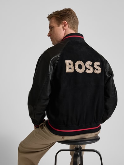 BOSS Lederjacke mit Reißverschluss Modell 'Menit' Black 3