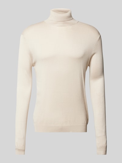 Only & Sons Rollkragenpullover mit Label-Applikation Modell 'WYLER' Beige 2