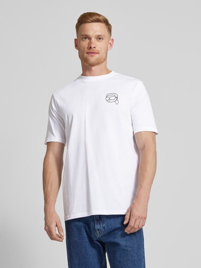 Karl Lagerfeld T-shirt z nadrukiem z logo Biały 4