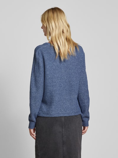 Vila Strickpullover mit überschnittenen Schultern Modell 'BELUNA' Blau 5