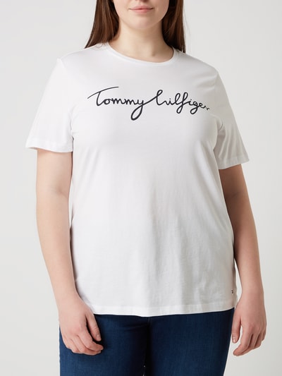 Tommy Hilfiger Curve PLUS SIZE T-Shirt aus Baumwolle Weiss 4