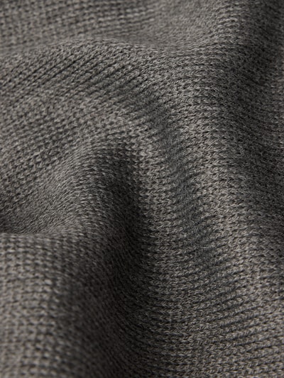 JOOP! Collection Szal z mieszanki wełny z frędzlami Srebrny melanż 2