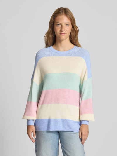 Only Loose Fit Strickpullover aus Viskose-Mix Modell 'ATIA' Hellblau 4