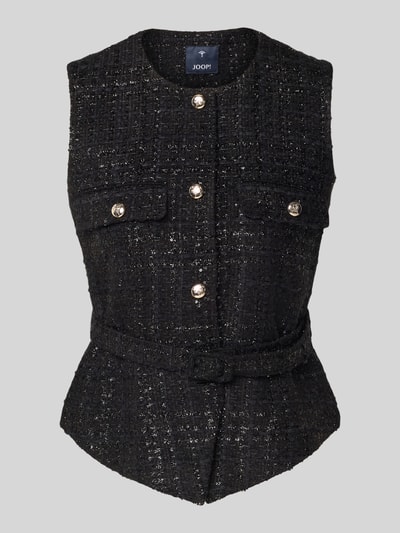 JOOP! Gilet in bouclélook met riem, model 'Viola' Zwart - 2