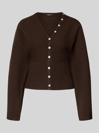Gina Tricot Regular Fit Strickjacke mit Woll-Anteil Schoko 2