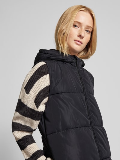 Only Regular fit lange bodywarmer met capuchon, model 'ALINA' Zwart - 3