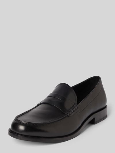 BOSS Loafers van glad leer met penny loafers Zwart - 1