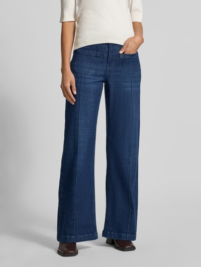 OPUS PANTS Wide leg jeans met siernaden, model 'Melly Groove' Donkerblauw - 4