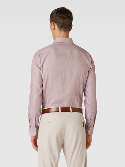 BOSS Slim fit zakelijk overhemd met all-over motief, model 'Hank' Bordeaux - 5