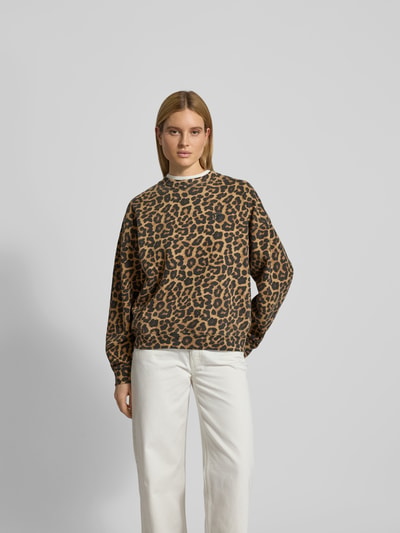 Anine Bing Sweatshirt mit Allover-Animal-Print Mittelbraun 4