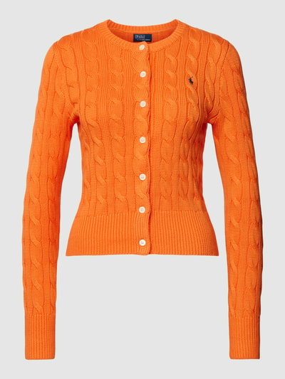 Polo Ralph Lauren Sweter z dzianiny z wzorem warkocza Pomarańczowy 2