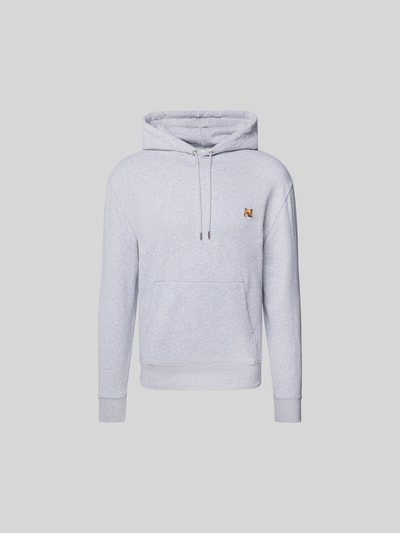 MAISON KITSUNE Hoodie mit Label-Stitching Hellgrau Melange 2